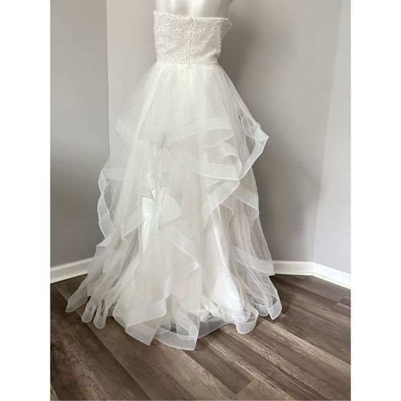 BASIX BLACK LABEL D1427L PEARL TIERED STRAPLESS GOWN US 10 $490 - Picture 9 of 12